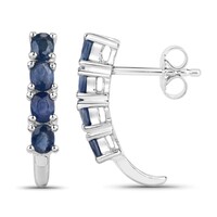 Boucles d'oreilles en argent et Saphir bleu