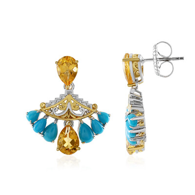 Boucles d'oreilles en argent et Citrine (Gems en Vogue)