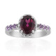 Bague en argent et Rhodolite de la Vallée du Rift