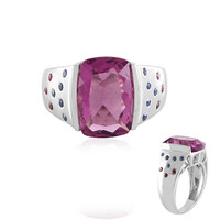 Bague en argent et Fluorite rose du Mexique