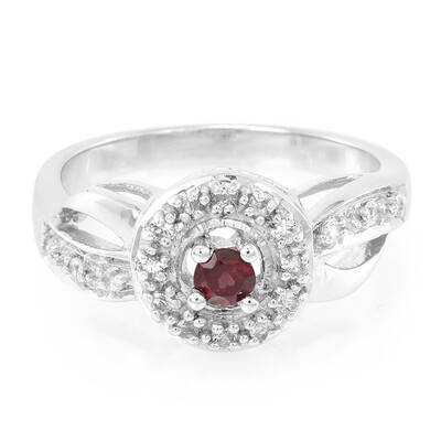 Bague en argent et Rhodolite du Brésil