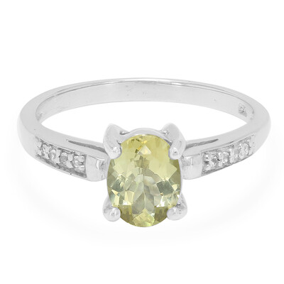 Bague en argent et Apatite Citron