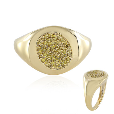 Bague en argent et Diamant jaune I2