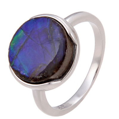 Bague en argent et Ammolite