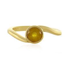 Bague en argent et Saphir jaune de Madagascar