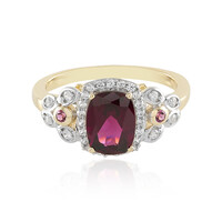 Bague en or et Grenat magenta