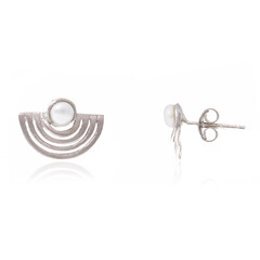 Boucles d'oreilles en argent et Perle de culture d'eau douce (Joias do Paraíso)