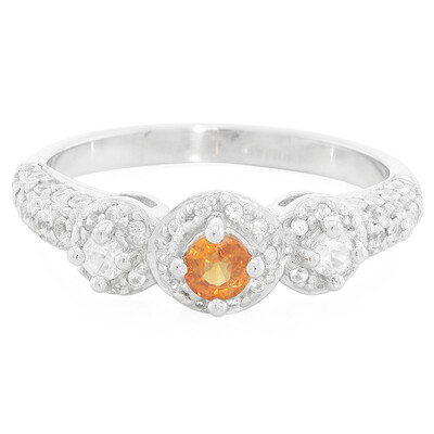 Bague en argent et Saphir orange