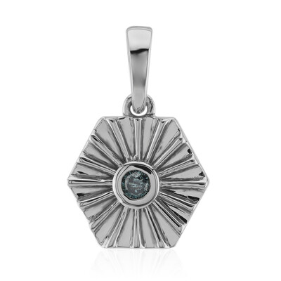 Pendentif en argent et Diamant bleu ciel I1