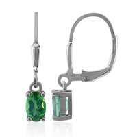 Boucles d'oreilles en argent et Topaze vert papillon