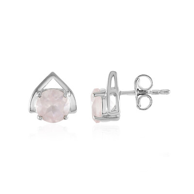 Boucles d'oreilles en argent et Quartz rose