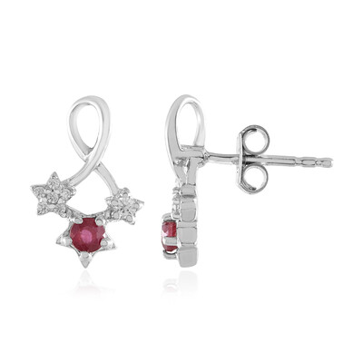 Boucles d'oreilles en argent et Rubis de Madagascar