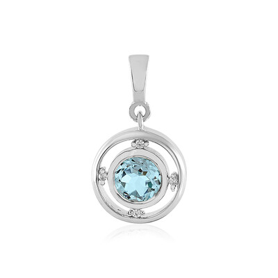 Pendentif en argent et Topaze bleu ciel