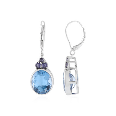 Boucles d'oreilles en or et Fluorite bleue (KM by Juwelo)