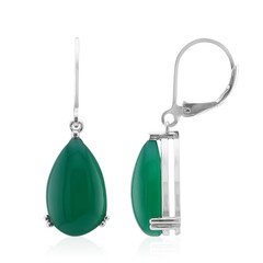 Boucles d'oreilles en argent et Agate verte