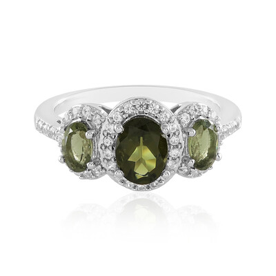 Bague en argent et Moldavite