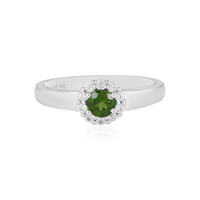 Bague en argent et Diopside de Russie