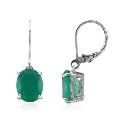 Boucles d'oreilles en argent et Agate verte