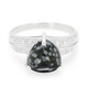 Bague en argent et Obsidienne Flocon-de-Neige