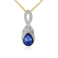 Collier en argent et Saphir bleu de Madagascar