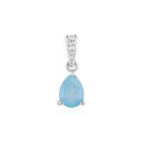 Pendentif en argent et Calcédoine bleue