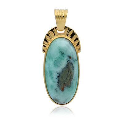 Pendentif en argent et Larimar cuivré