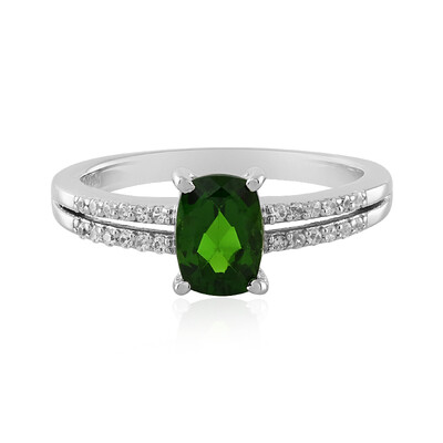 Bague en argent et Diopside de Russie