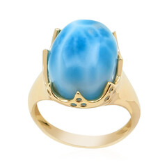 Bague en or et Larimar