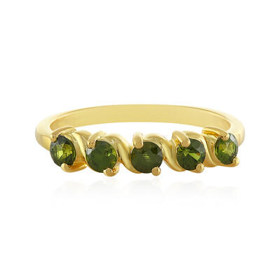 Bague en argent et Zircon de Ceylan vert