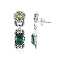 Boucles d'oreilles en argent et Malachite (Desert Chic)