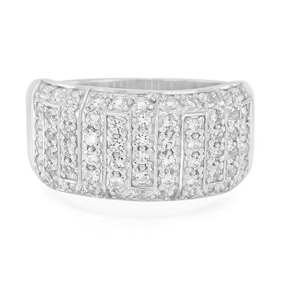 Bague en argent et Topaze blanche