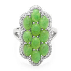 Bague en argent et Chrysoprase impériale