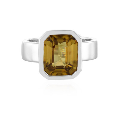 Bague pour homme en argent et Zircon jaune