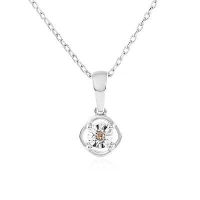 Collier en argent et Diamant champagne I3