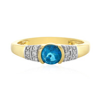 Bague en argent et Apatite bleu néon