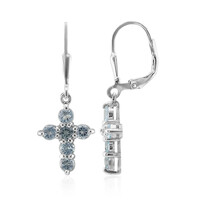 Boucles d'oreilles en argent et Topaze bleu ciel