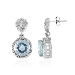 Boucles d'oreilles en argent et Topaze bleu ciel