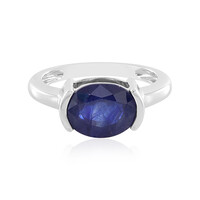 Bague en argent et Saphir bleu de Madagascar