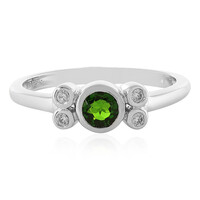 Bague en argent et Diopside de Russie