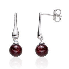 Boucles d'oreilles en argent et Grenat du Mozambique