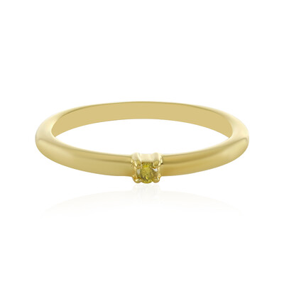 Bague en argent et Diamant jaune I3