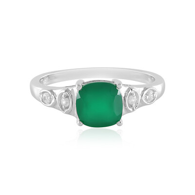 Bague en argent et Onyx vert