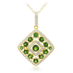 Collier en argent et Diopside de Russie