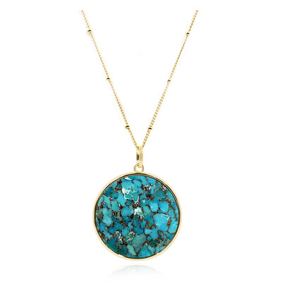 Collier en argent et Turquoise cuivrée bleue (Faszination Türkis)