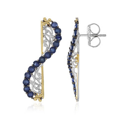 Boucles d'oreilles en argent et Saphir bleu (Gems en Vogue)