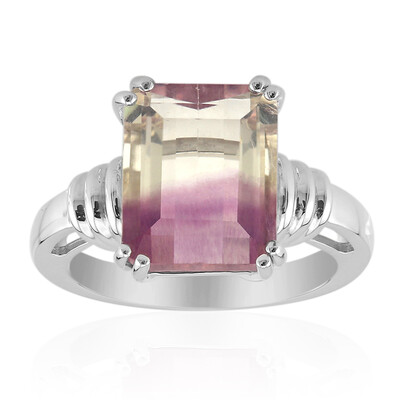 Bague en argent et Fluorite multicolore (Pallanova)