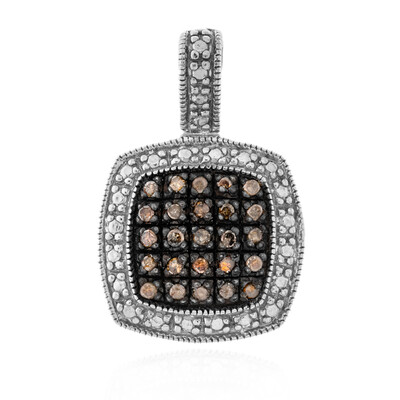 Pendentif en argent et Diamant champagne