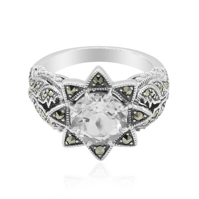 Bague en argent et Topaze blanche