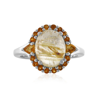 Bague en argent et Quartz rutile (Cheveux de Vénus)