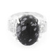 Bague en argent et Obsidienne Flocon-de-Neige